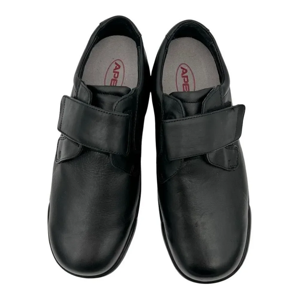 Apex Men's Size 10 Ambulator Biomechanical Single Strap Leather Shoes Black